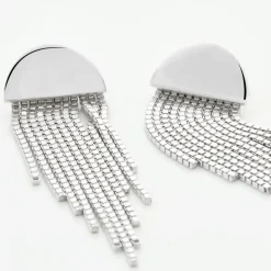 Boucles D'oreilles Pendantes Macie Argent Blanc