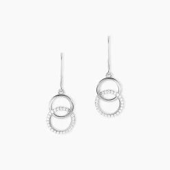 Boucles D'oreilles Pendantes Isabel Argent Blanc Oxyde De Zirconium