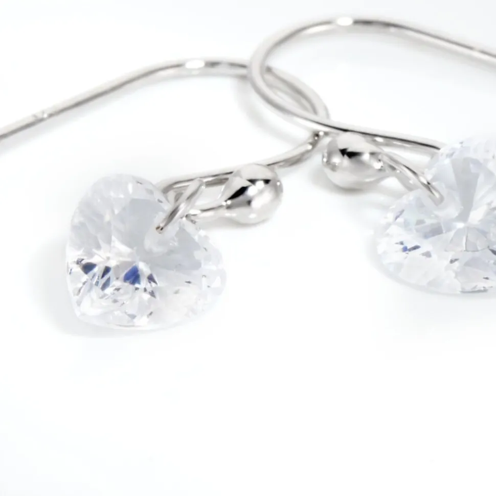 Boucles D'oreilles Pendantes Argent Blanc Sopher Oxydes De Zirconium