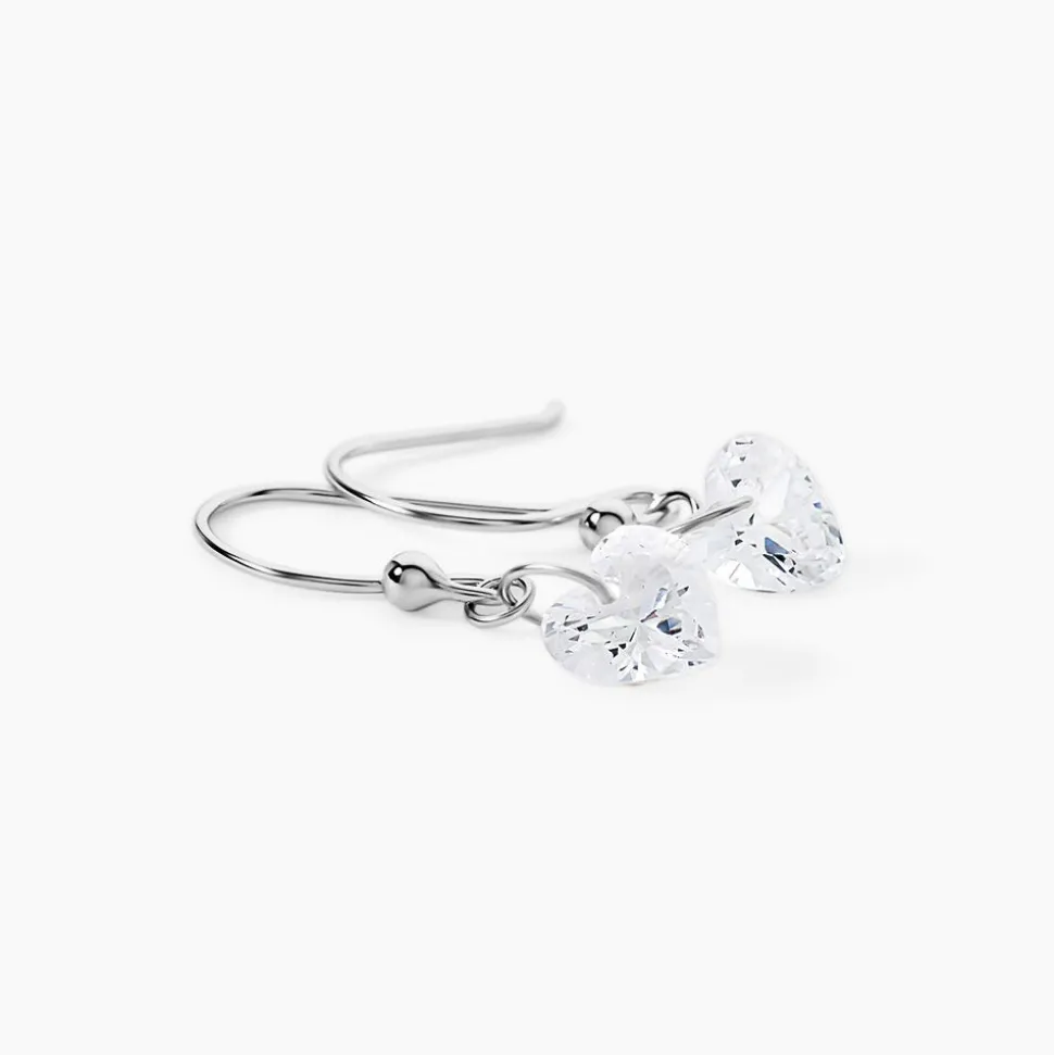 Boucles D'oreilles Pendantes Argent Blanc Sopher Oxydes De Zirconium