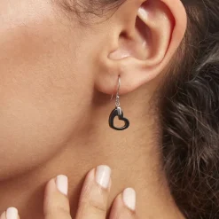Boucles D'oreilles Pendantes Alena Argent Blanc Céramique Et Oxyde