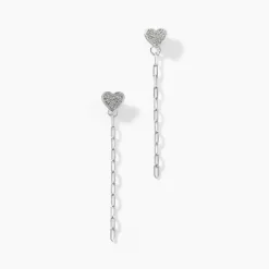 Boucles D'oreilles Pendantes Etincelante Argent Blanc