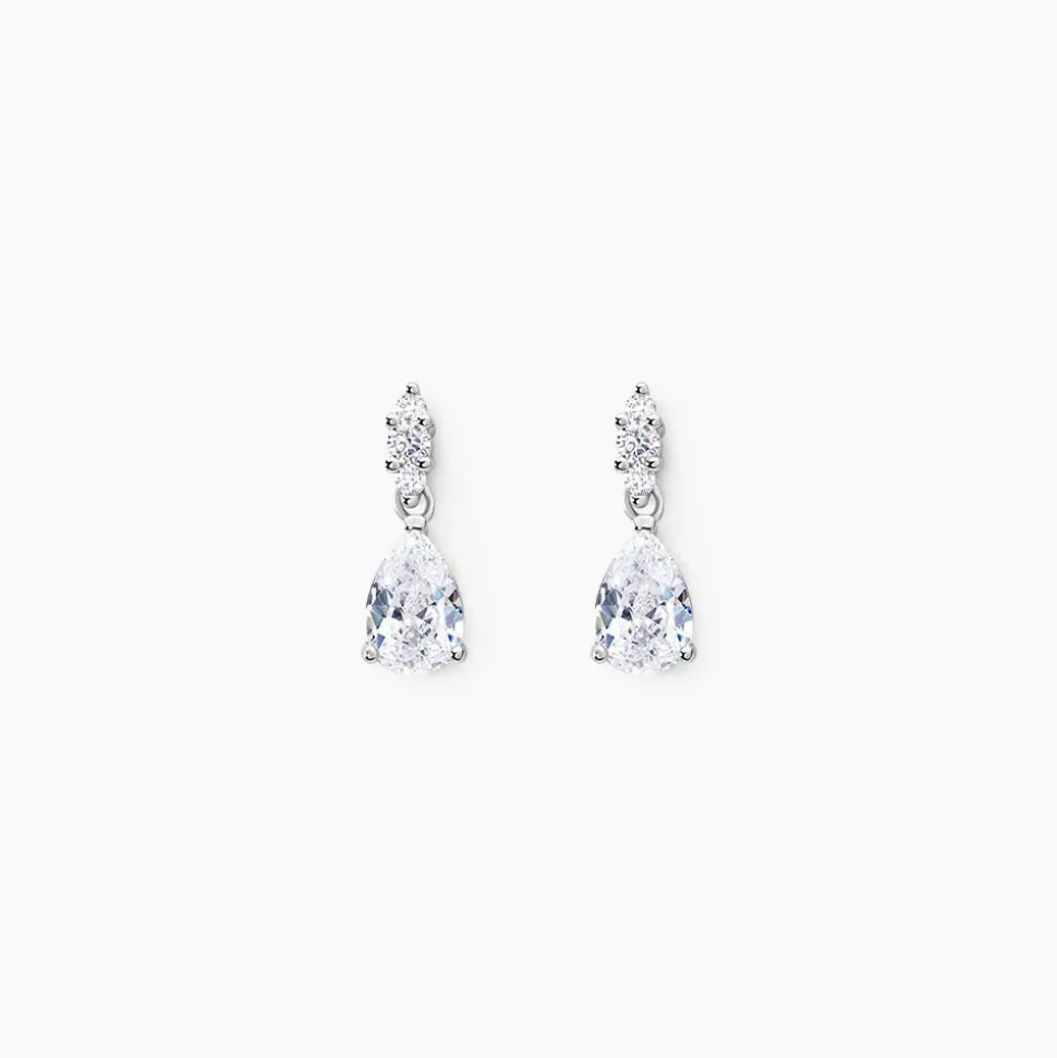 Boucles D'oreilles Pendantes Marie-helena Argent Oxyde De Zirconium