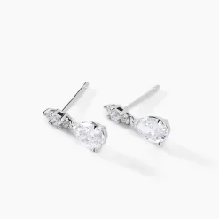 Boucles D'oreilles Pendantes Marie-helena Argent Oxyde De Zirconium