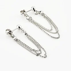 Boucles D'oreilles Pendantes Argent Blanc Novia