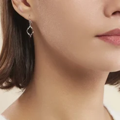 Boucles D'oreilles Pendantes Louison Argent Blanc