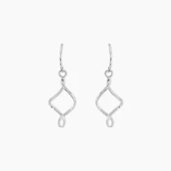 Boucles D'oreilles Pendantes Louison Argent Blanc