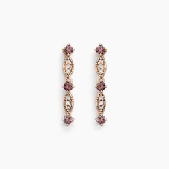 Boucles D'oreilles Pendantes Eugenie Argent Rose Oxyde De Zirconium