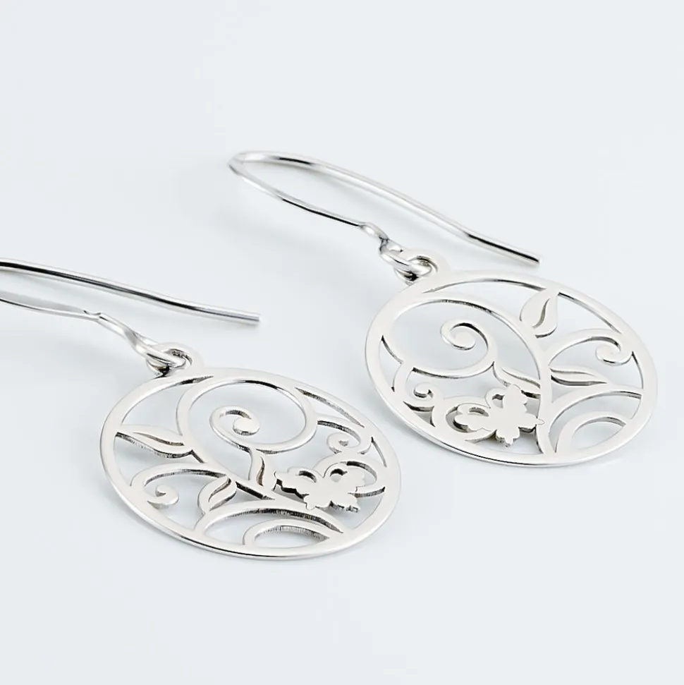 Boucles D'oreilles Pendantes Hita Argent Blanc