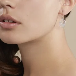 Boucles D'oreilles Pendantes Hita Argent Blanc