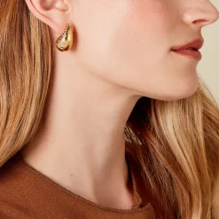 Boucles D'oreilles Pendantes Iliane Acier Doré