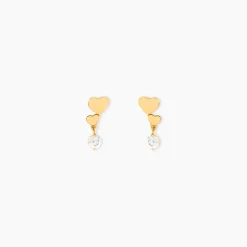 Boucles D'oreilles Pendantes Rihabe Or Jaune Oxyde De Zirconium