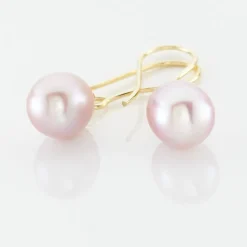 Boucles D'oreilles Pendantes Baroque Or Jaune Perle De Culture