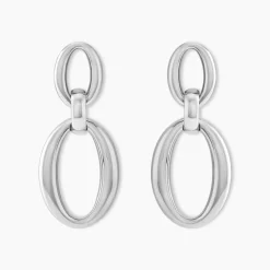 Boucles D'oreilles Pendantes Zeilah Acier Blanc