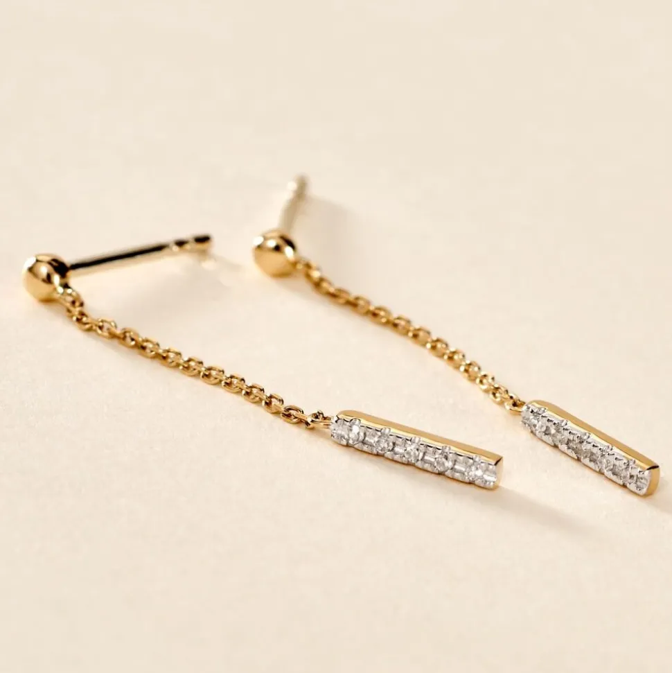 Boucles D'oreilles Pendantes Marjenka Or Jaune Diamant