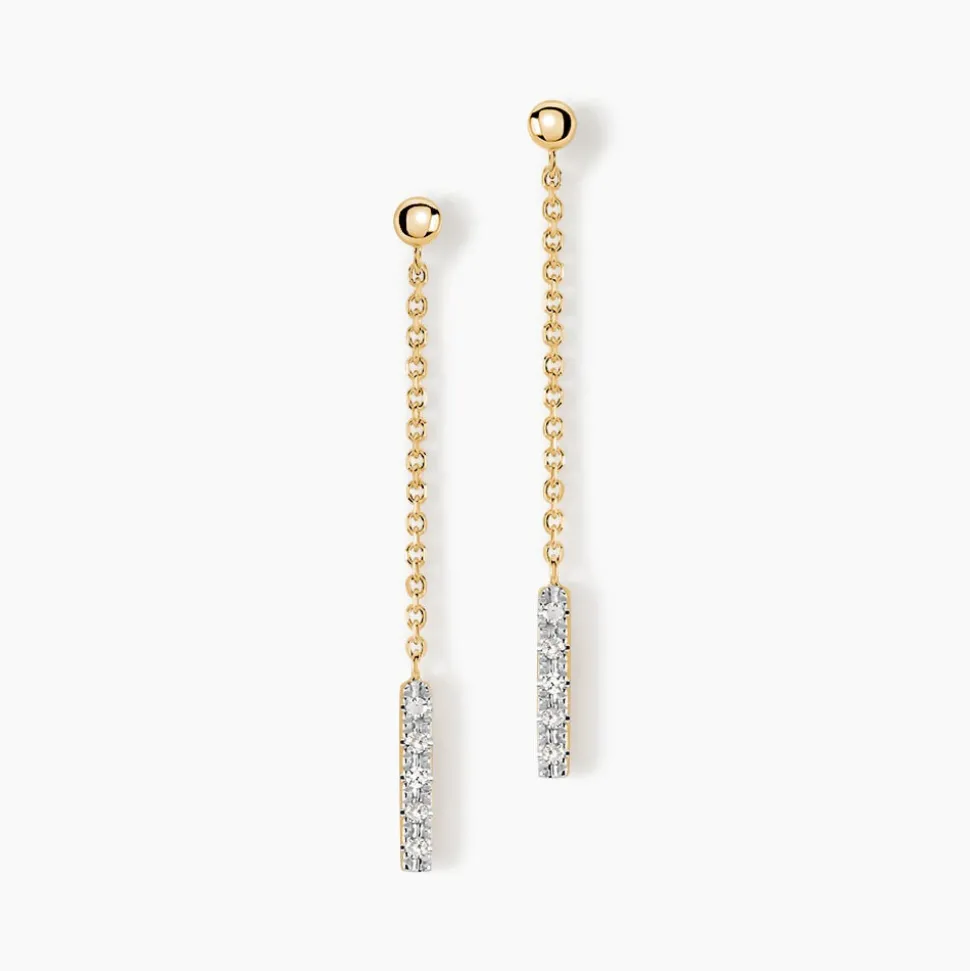 Boucles D'oreilles Pendantes Marjenka Or Jaune Diamant