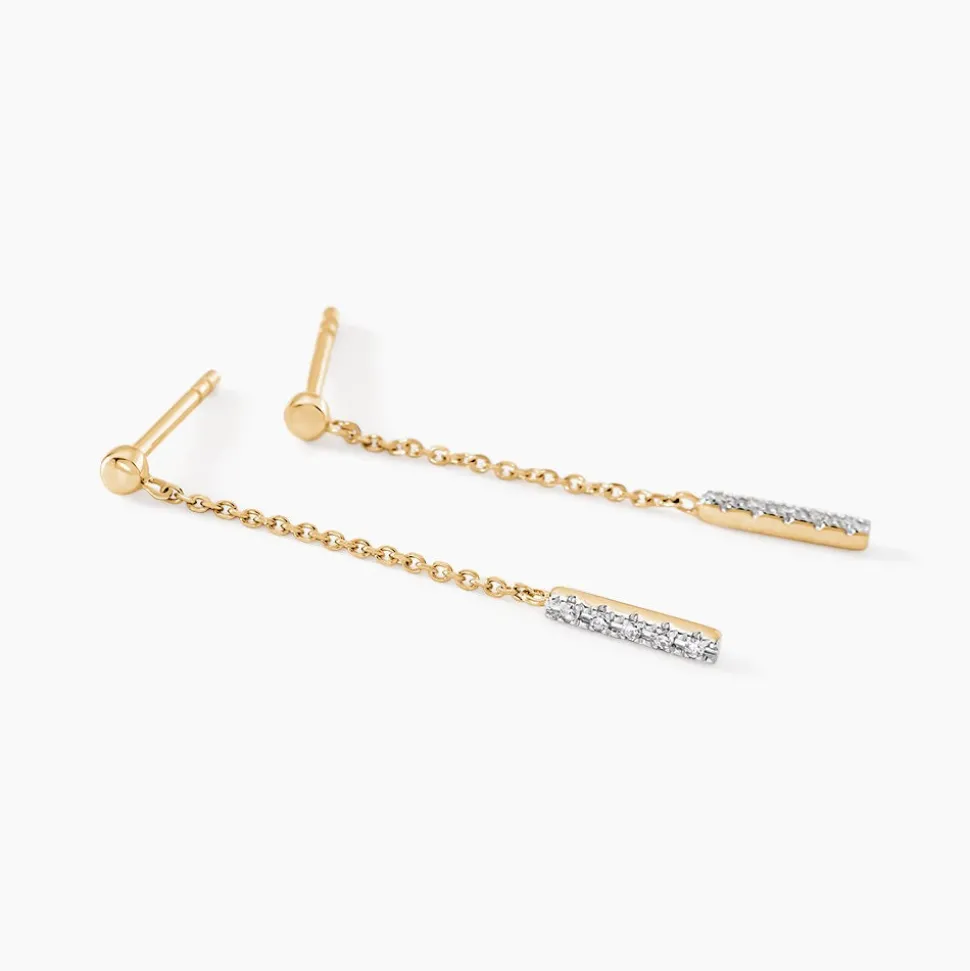Boucles D'oreilles Pendantes Marjenka Or Jaune Diamant