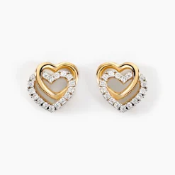 Marc Orian Bijoux Zirconium|Boucles D'Oreilles Cœur > Boucles D'oreilles Puces Ablaye Or Jaune Oxyde De Zirconium
