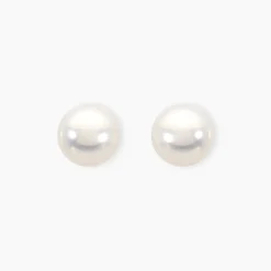 Boucles D'oreilles Puces Akoya Or Jaune Perle De Culture D'akoya