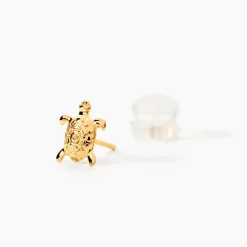 Boucles D'oreilles Puces Almahae Tortue Or Jaune