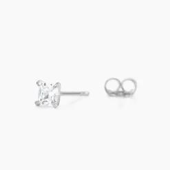 Boucles D'oreilles Puces Alys Argent Blanc Oxyde De Zirconium