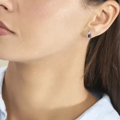 Marc Orian Anniversaire De Mariage|Boucles D'Oreilles Saphir > Boucles D'oreilles Puces Angelika Or Blanc Saphir Et Diamant