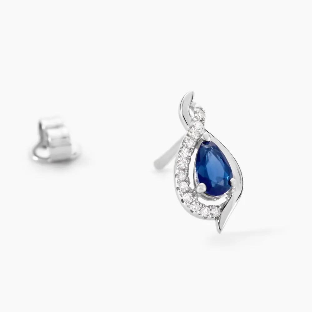 Marc Orian Anniversaire De Mariage|Boucles D'Oreilles Saphir > Boucles D'oreilles Puces Angelika Or Blanc Saphir Et Diamant