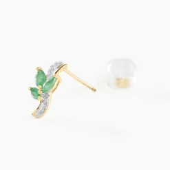 Marc Orian Cadeaux Mariage|Bijoux Émeraude > Boucles D'oreilles Puces Angie Or Jaune Emeraude Diamant or jaune émeraude