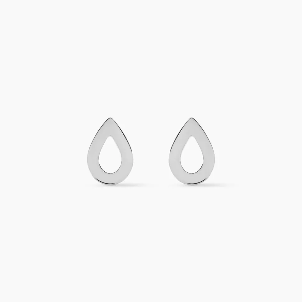 Boucles D'oreilles Puces Anh Argent Blanc