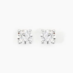 Boucles D'oreilles Puces Aphrodite Or Blanc Diamant