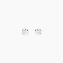 Boucles D'oreilles Puces Aphrodite Or Jaune Diamant