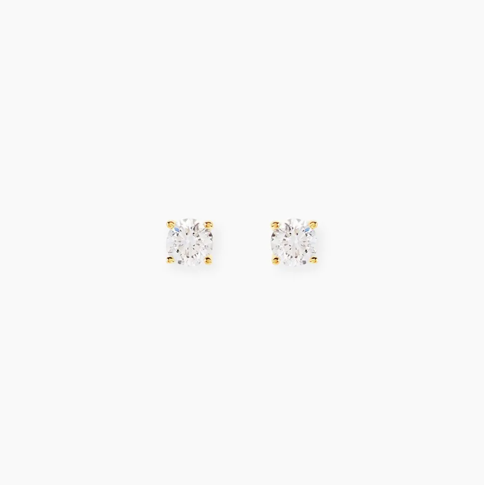 Boucles D'oreilles Puces Aphrodite Or Jaune Diamant