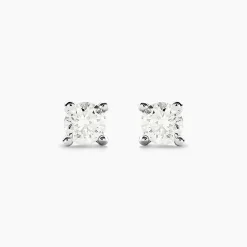 Boucles D'oreilles Puces Aphrodite Or Blanc Diamant