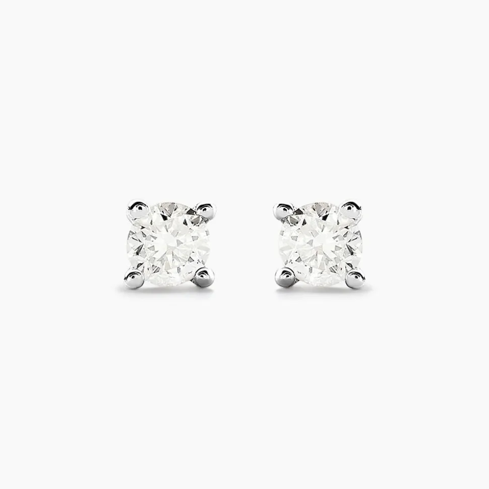 Boucles D'oreilles Puces Aphrodite Or Blanc Diamant