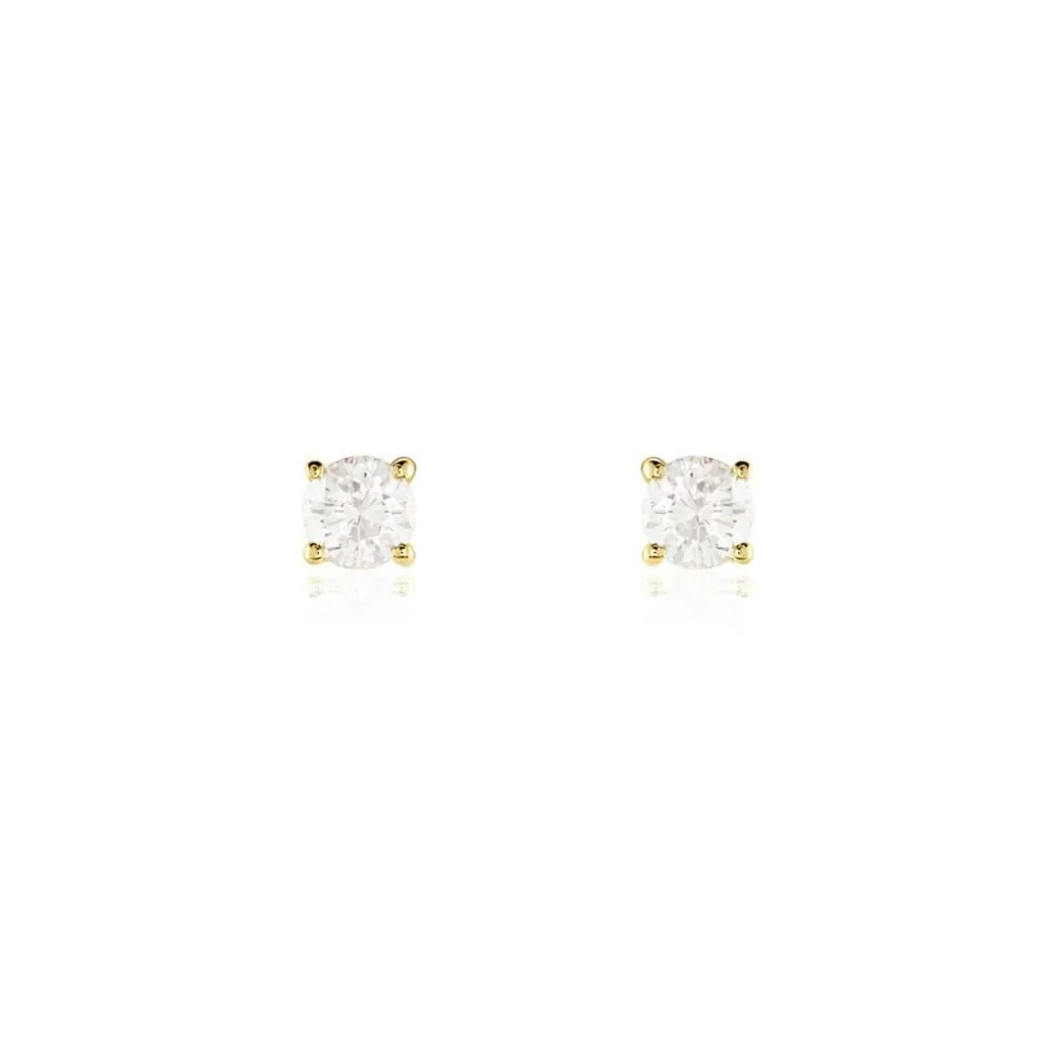Boucles D'oreilles Puces Aphrodite Or Jaune Diamant