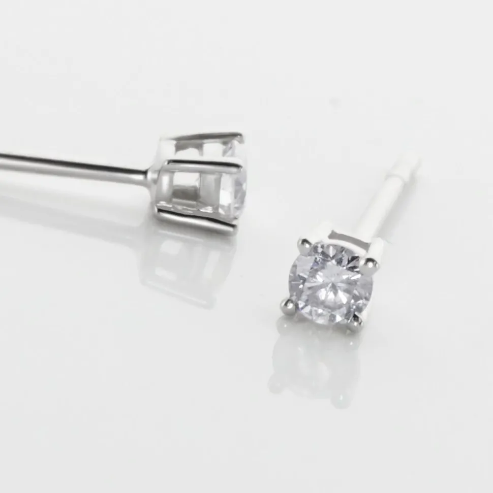 Boucles D'oreilles Puces Aphrodite Or Blanc Diamant