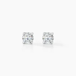 Boucles D'oreilles Puces Aphrodite Or Blanc Diamant