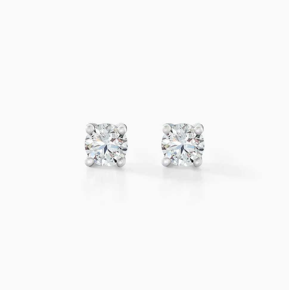 Boucles D'oreilles Puces Aphrodite Or Blanc Diamant