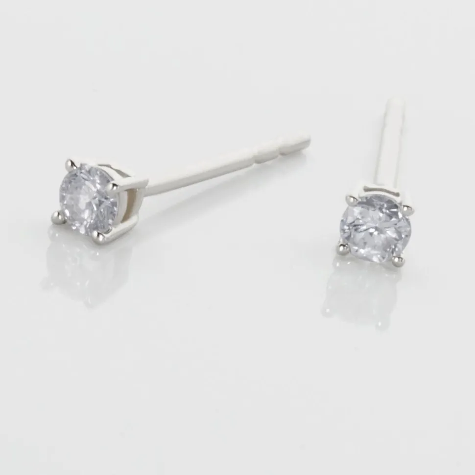 Boucles D'oreilles Puces Aphrodite Or Blanc Diamant