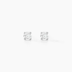 Boucles D'oreilles Puces Aphrodite Or Blanc Diamant