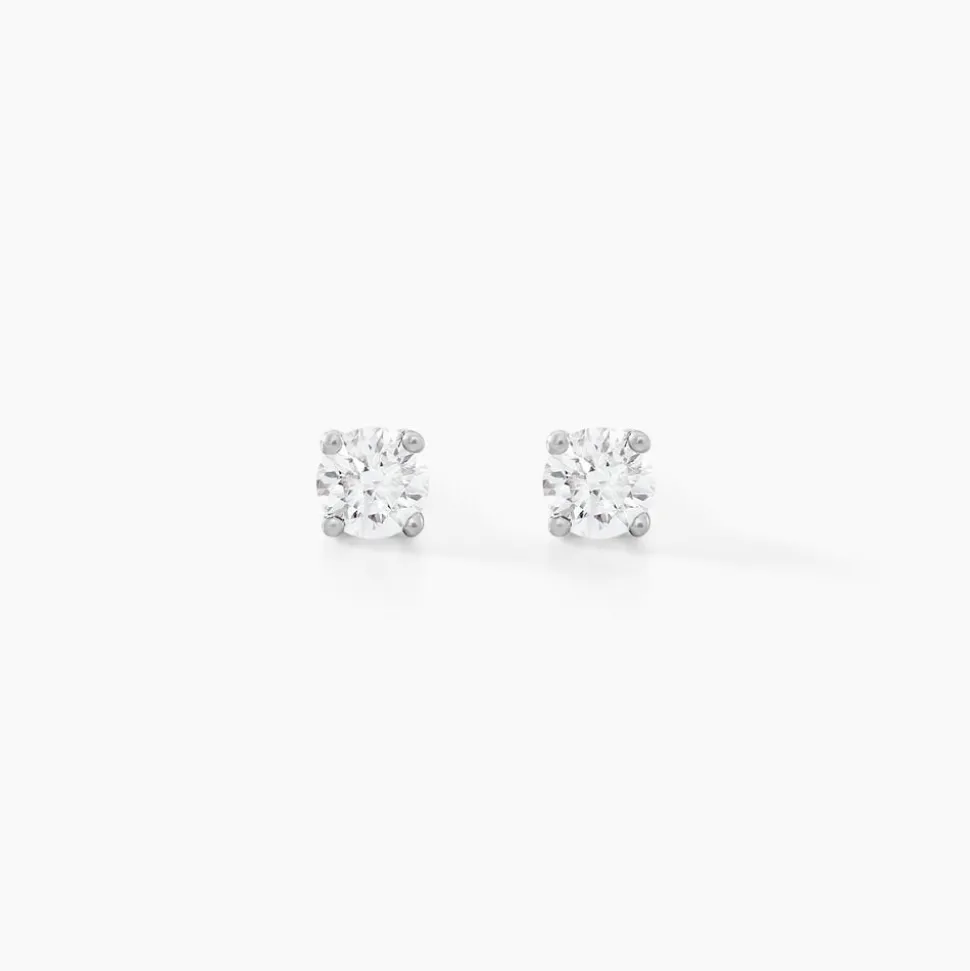 Boucles D'oreilles Puces Aphrodite Or Blanc Diamant