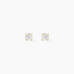 Boucles D'oreilles Puces Aphrodite Or Jaune Diamant