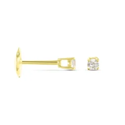 Boucles D'oreilles Puces Aphrodite Or Jaune Diamant