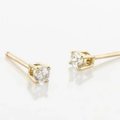 Boucles D'oreilles Puces Aphrodite Or Jaune Diamant