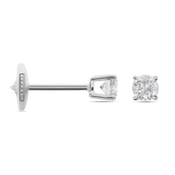 Boucles D'oreilles Puces Aphrodite Or Blanc Diamant