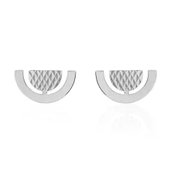 Boucles D'oreilles Puces Argent Blanc