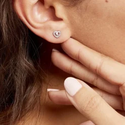 Marc Orian Bijoux Zirconium|Boucles D'Oreilles Argent > Boucles D'oreilles Puces Argent Blanc Gautiere Oxydes De Zirconium