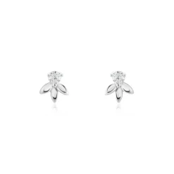 Marc Orian Bijoux Zirconium|Boucles D'Oreilles Fleur > Boucles D'oreilles Puces Argent Blanc Braxton Oxydes De Zirconium