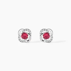 Marc Orian Boucles D'Oreilles Fleur|Boucles D'Oreilles Argent > Boucles D'oreilles Puces Argent Blanc Clover Verre Oxydes De Zirconium