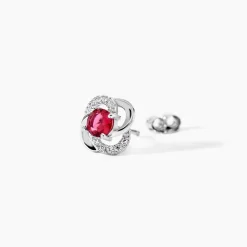 Marc Orian Boucles D'Oreilles Fleur|Boucles D'Oreilles Argent > Boucles D'oreilles Puces Argent Blanc Clover Verre Oxydes De Zirconium